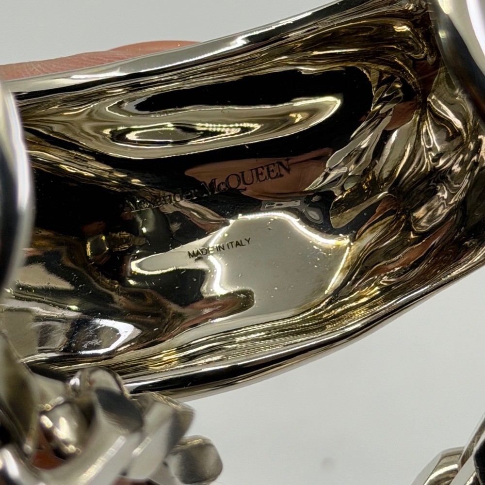 Alexander Mcqueen Silver Chrome Statement Chain C… - image 3